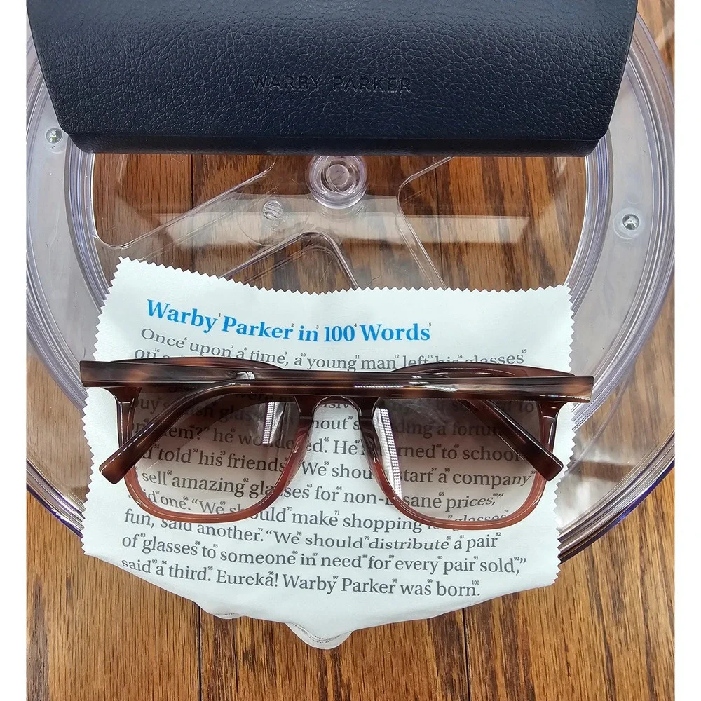 Warby Parker Rosie W 417 Eyeglasses 52-20 Brown Crystal Acetate Frames w/ Case